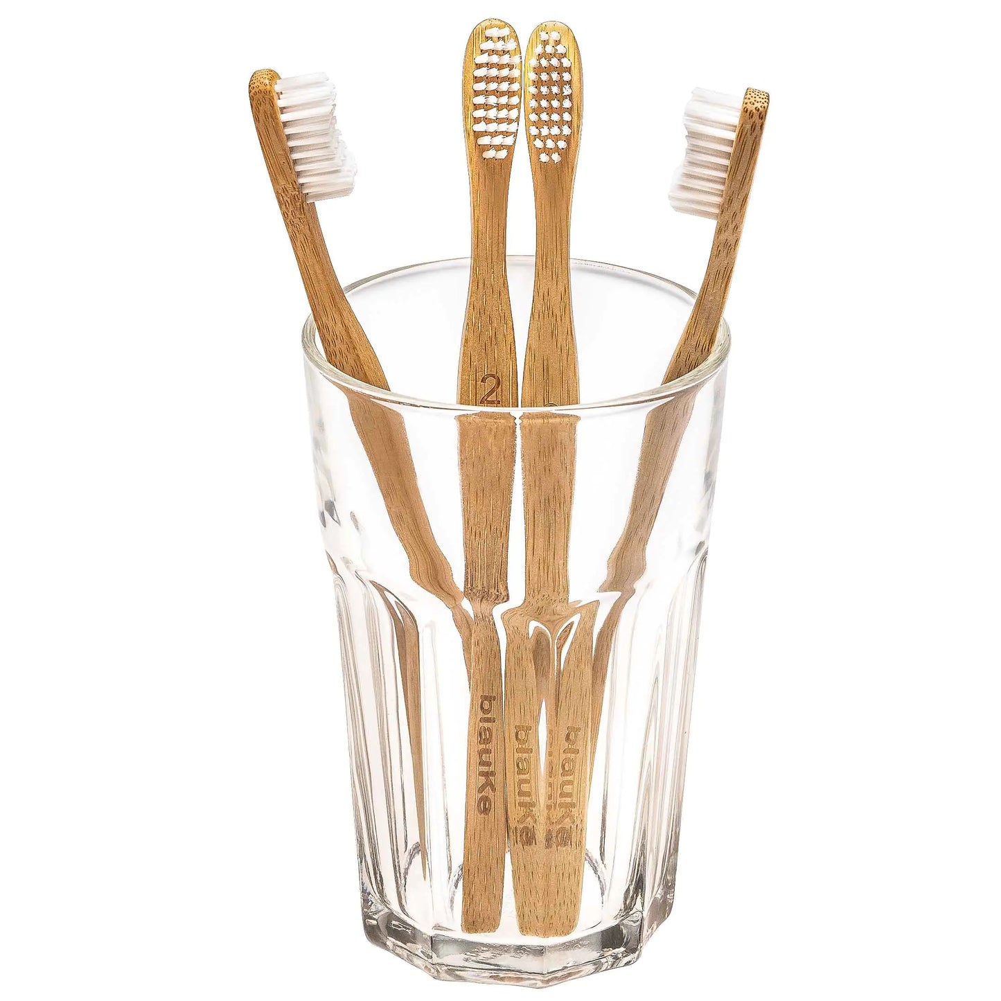 Bamboo Toothbrush Set 4-Pack - Bamboo Toothbrushes with Medium Bristles for Adults - Eco-Friendly, Biodegradable, Natural Wooden Toothbrushes